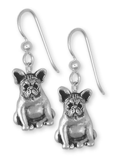 French Bulldog Earrings Handmade Sterling Silver Dog Jewelry FR19-E