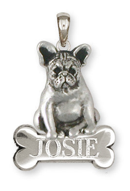 French Bulldog Personalized Pendant Handmade Sterling Silver Dog Jewelry FR19-NP