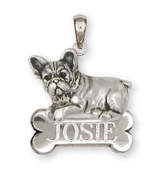 French Bulldog Personalized Pendant Handmade Sterling Silver Dog Jewelry FR22-NP