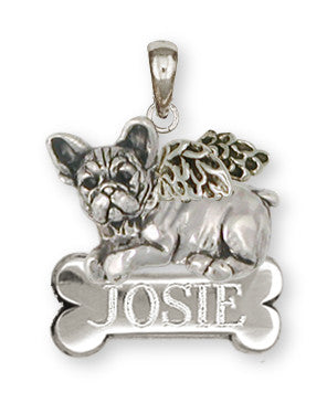 French Bulldog Angel Pendant Handmade Sterling Silver Dog Jewelry FR22A-NP
