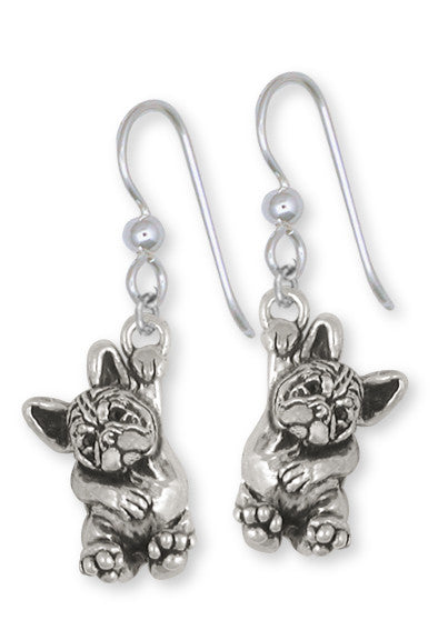 French Bulldog Earrings Handmade Sterling Silver Dog Jewelry FR24-E