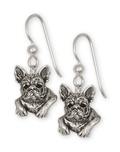 French Bulldog Earrings Handmade Sterling Silver Dog Jewelry FR4-E