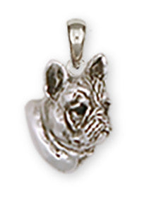 French Bulldog Pendant Handmade Sterling Silver Dog Jewelry FR5H-P
