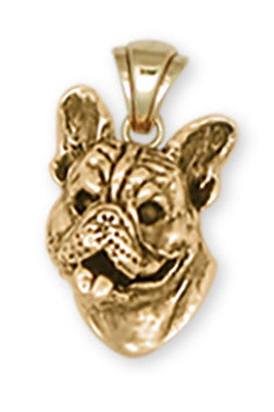 French Bulldog Pendant 14k Yellow Gold Vermeil Dog Jewelry FR7-PVM