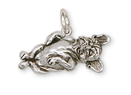 Napping French Bulldog Charm Handmade Sterling Silver Dog Jewelry FR8-C