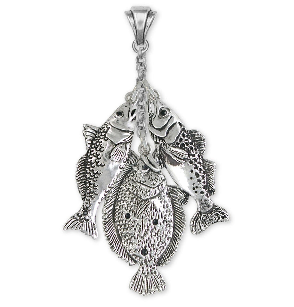 Grand Slam Fish Charms Grand Slam Fish Pendant Sterling Silver Full Stringer Jewelry Grand Slam Fish jewelry