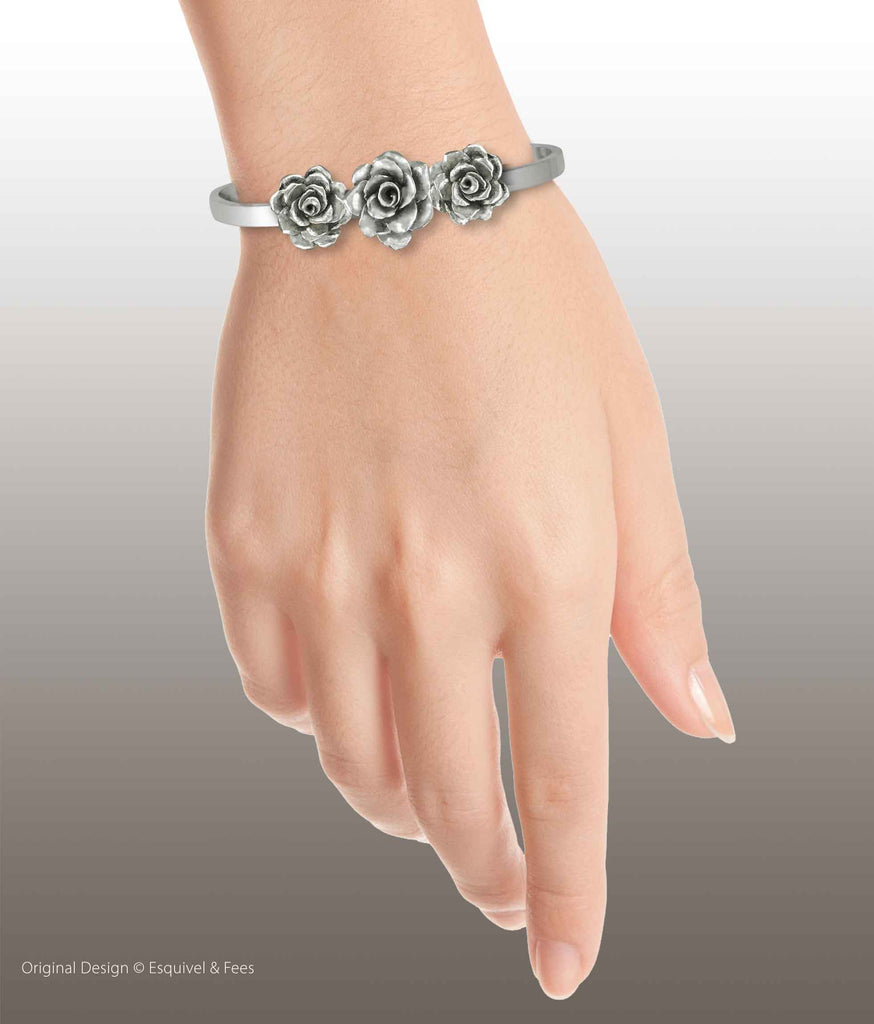 Gardenia Jewelry Sterling Silver Handmade Gardenia Bracelet  GAR2-CB