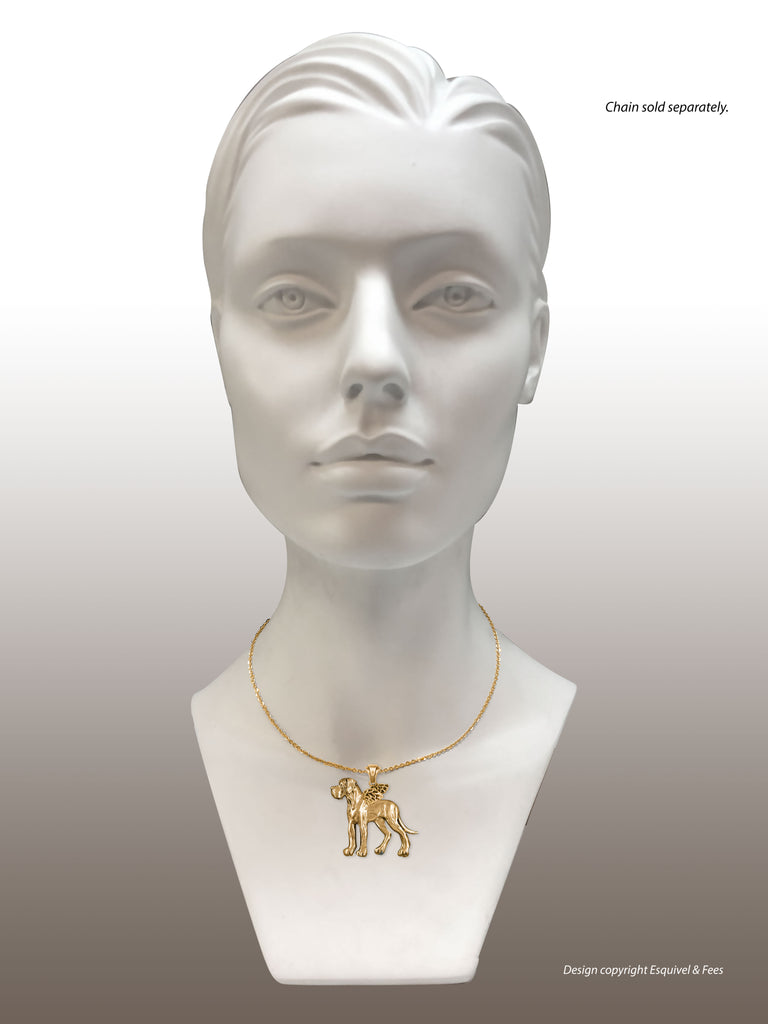 Great Dane Angel Jewelry 14k Gold Handmade Great Dane Pendant  GDL18-APG