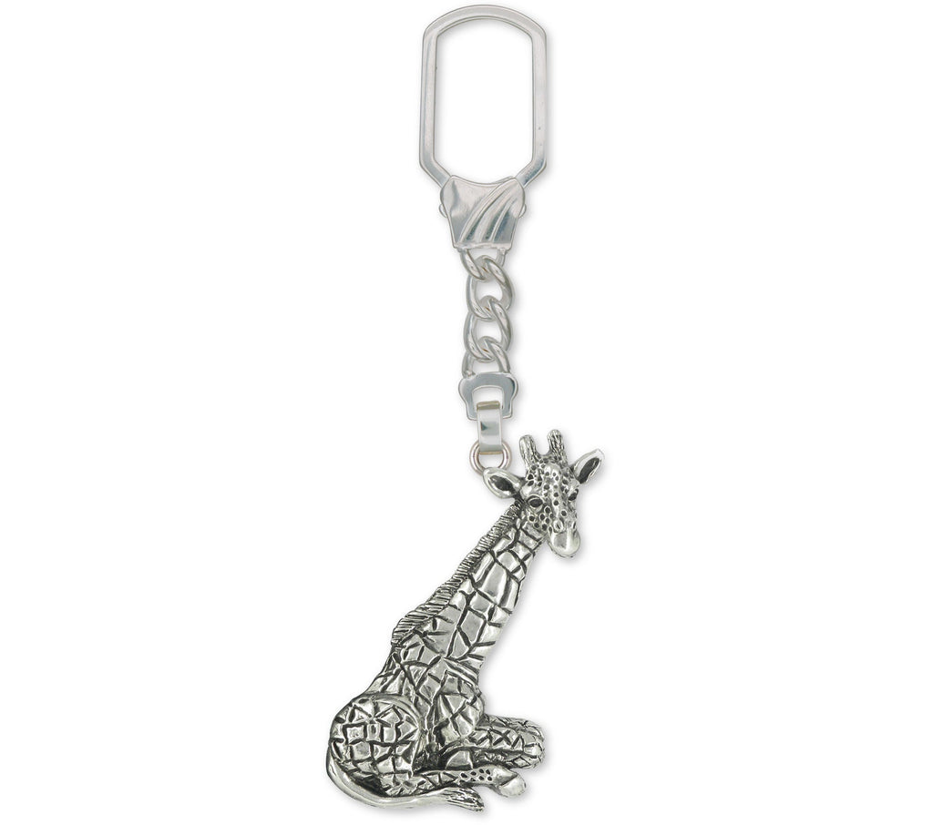Giraffe Charms Giraffe Key Ring Sterling Silver Giraffe Jewelry Giraffe jewelry