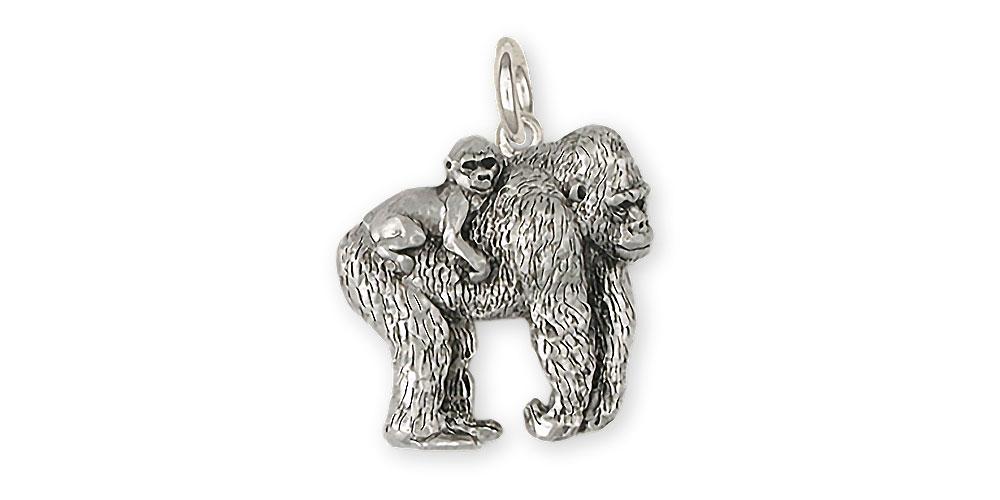 Gorilla Charms Gorilla Charm Sterling Silver Gorilla Jewelry Gorilla jewelry