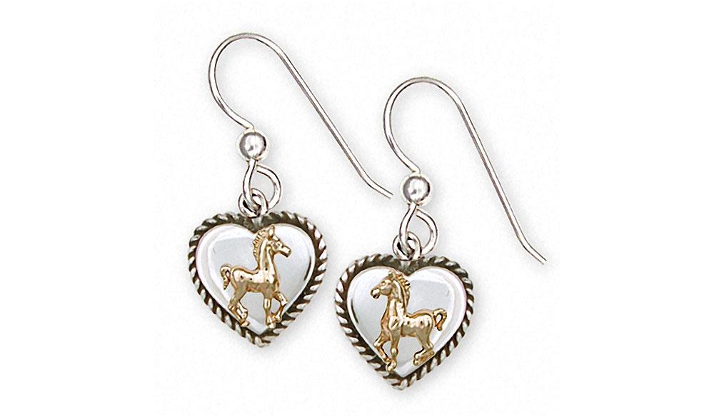 Horse Charms Horse Earrings Silver And Gold Horse Jewelry Horse jewelry