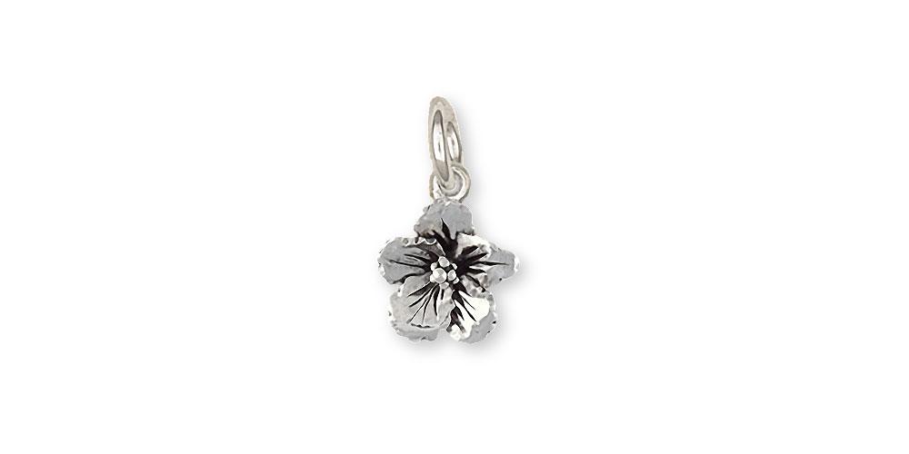 Hibiscus Charms Hibiscus Charm Sterling Silver Hibiscus Flower Jewelry Hibiscus jewelry