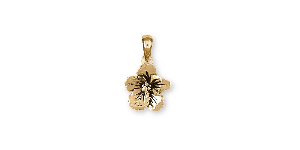 Hibiscus Charms Hibiscus Pendant 14k Gold Hibiscus Flower Jewelry Hibiscus jewelry