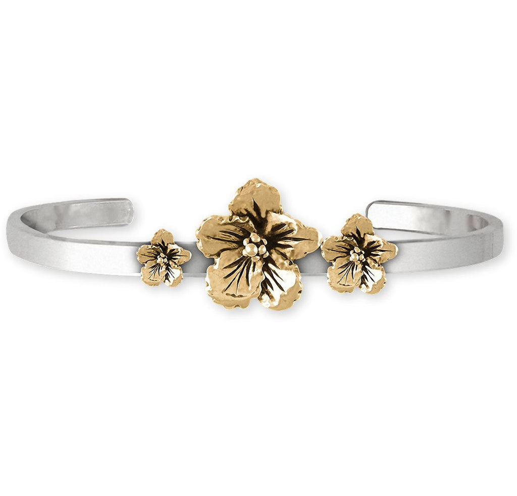 Hibiscus Charms Hibiscus Bracelet Silver And 14k Gold Hibiscus Flower Jewelry Hibiscus jewelry