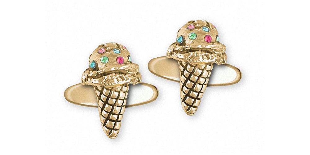 Ice Cream Cone Charms Ice Cream Cone Cufflinks 14k Gold Ice Cream Cone Jewelry Ice Cream Cone jewelry