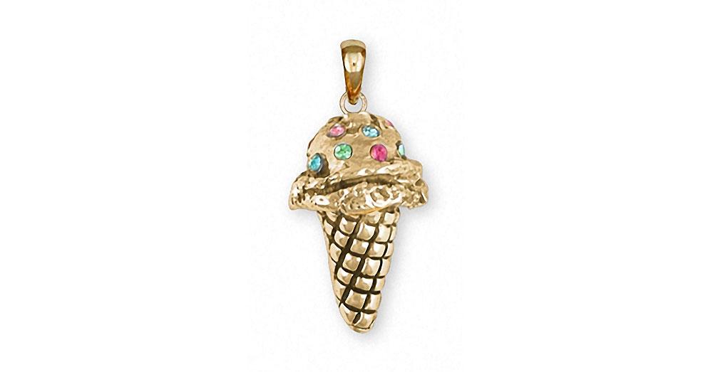 Ice Cream Cone Charms Ice Cream Cone Pendant 14k Gold Ice Cream Cone Jewelry Ice Cream Cone jewelry