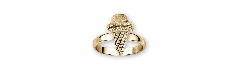 Ice Cream Cone Charms Ice Cream Cone Ring 14k Yellow Gold Ice Cream Cone Jewelry Ice Cream Cone jewelry