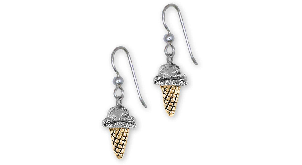 Ice Cream Cone Charms Ice Cream Cone Earrings Silver And 14k Gold Ice Cream Cone Jewelry Ice Cream Cone jewelry