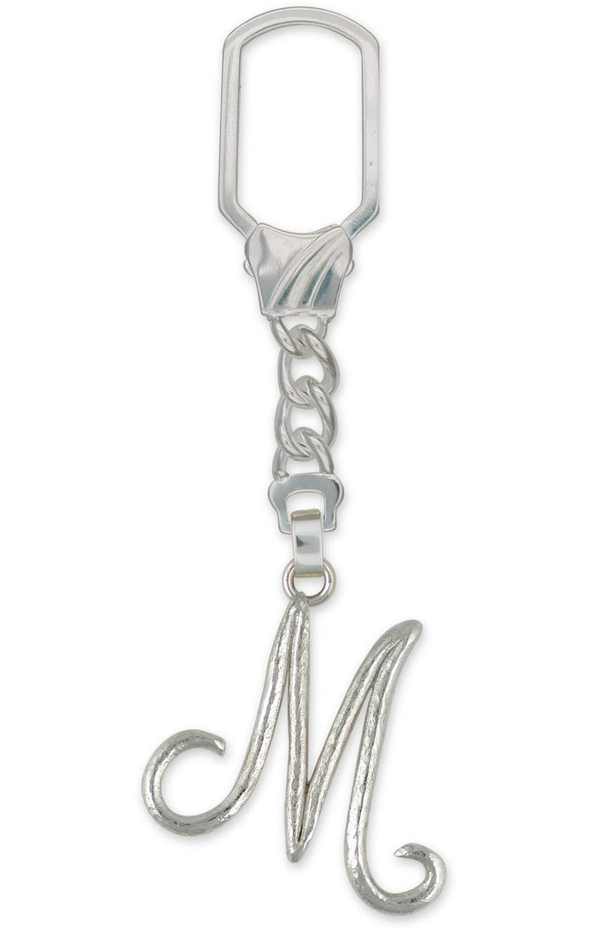 Initial Charms Initial Key Ring Sterling Silver Personalized Initial Jewelry Initial jewelry