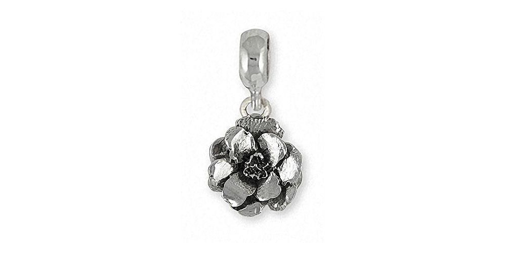 Larkspur Charms Larkspur Charm Slide Sterling Silver Flower Jewelry Larkspur jewelry