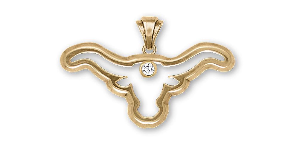 Longhorn Charms Longhorn Pendant 14k Gold Longhorn Jewelry Longhorn jewelry