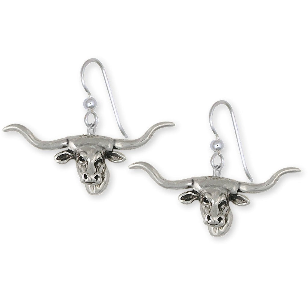 Longhorn Charms Longhorn Earrings Sterling Silver Longhorn Jewelry Longhorn jewelry