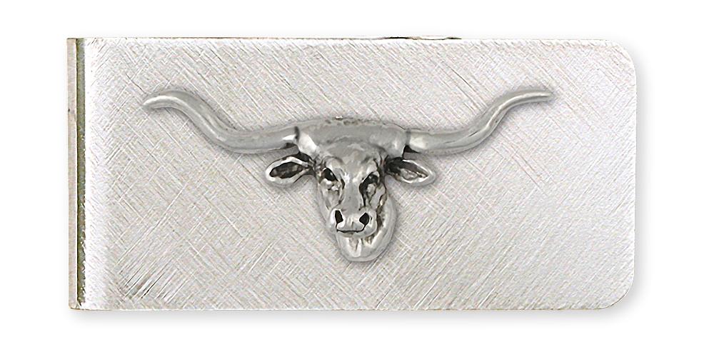 Longhorn Charms Longhorn Money Clip Sterling Silver And Stainless Steel Longhorn Jewelry Longhorn jewelry