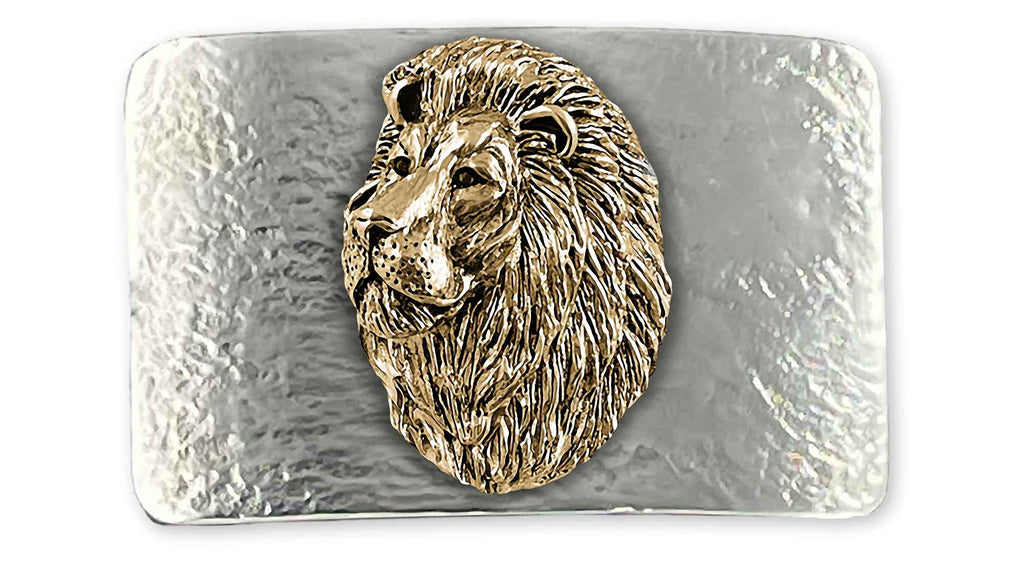 Lion Charms Lion Belt Buckle Sterling Silver And Yellow Bronze Lion Jewelry Lion jewelry