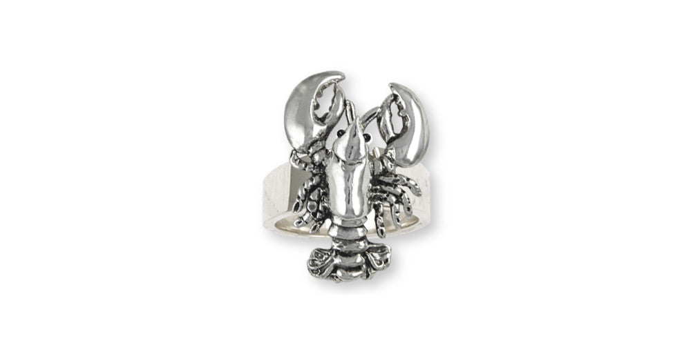 Lobster Charms Lobster Ring Sterling Silver Sealife Jewelry Lobster jewelry