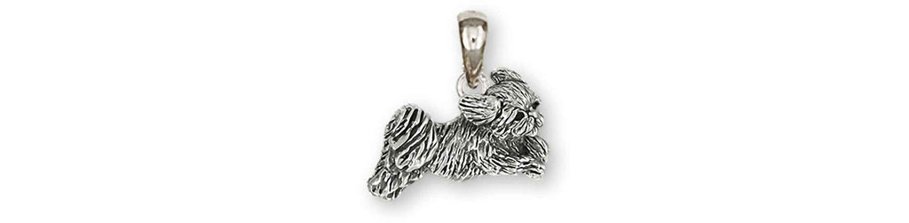 Lhasa Apso Charms Lhasa Apso Pendant Sterling Silver Playful Lhasa Jewelry Lhasa Apso jewelry