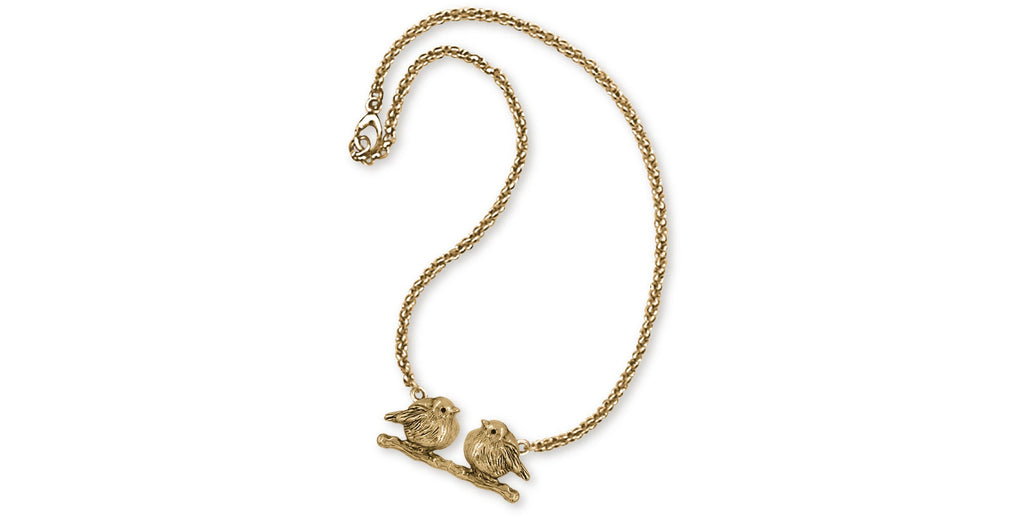 Love Bird Charms Love Bird Necklace 14k Yellow Gold Love Bird Jewelry Love Bird jewelry