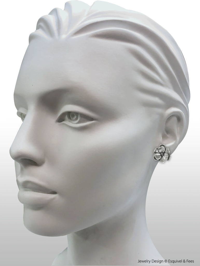 Magnolia Jewelry Sterling Silver Handmade Magnolia Earrings  MG7-E