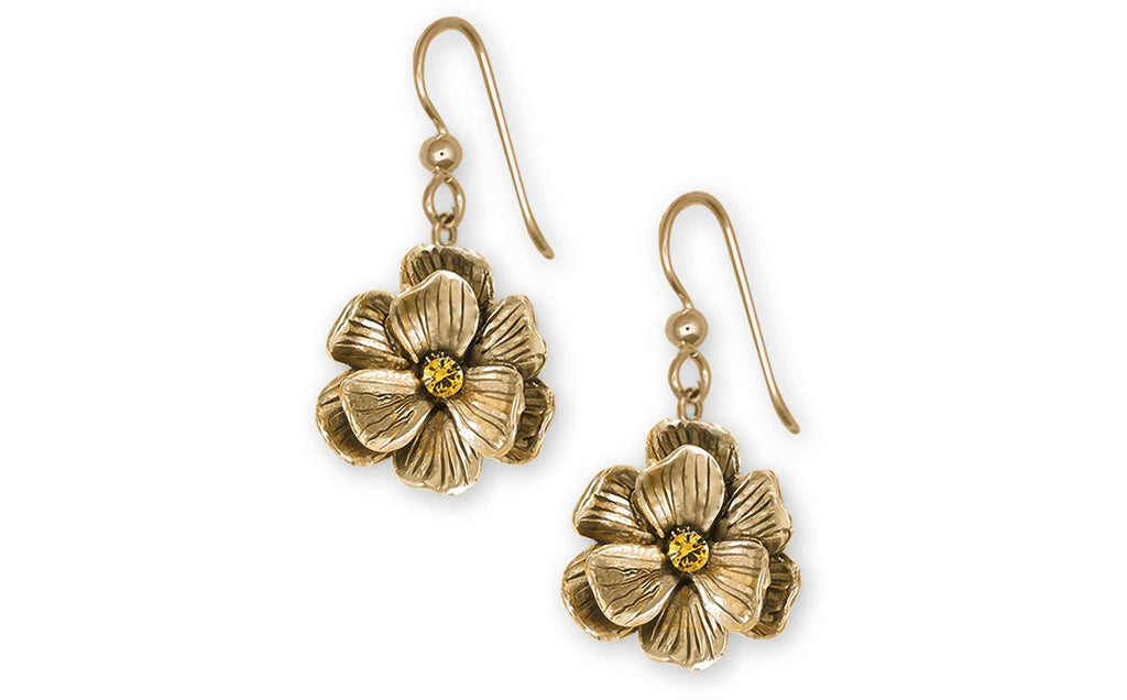 Magnolia Charms Magnolia Earrings 14k Yellow Gold Magnolia With Yellow Sapphire Accents Jewelry Magnolia jewelry
