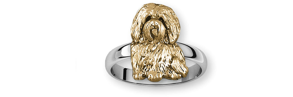 Maltese Charms Maltese Ring Silver And 14k Gold Maltese Dog Jewelry Maltese jewelry