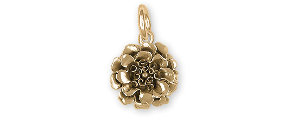 Marigold Charms Marigold Charm 14k Yellow Gold Marigold Flower Jewelry Marigold jewelry