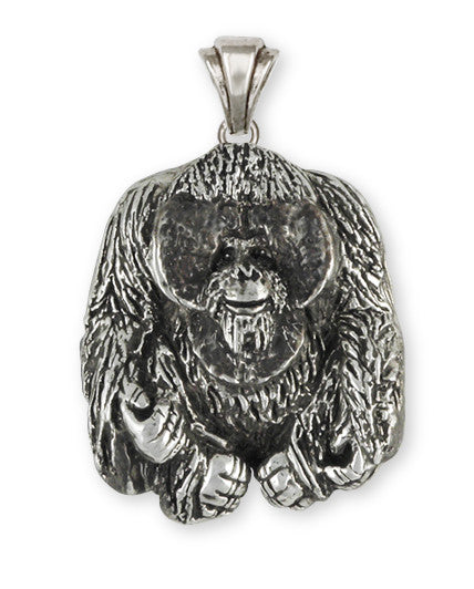 Orangutan Monkey Pendant Handmade Sterling Silver Jewelry OG1-P