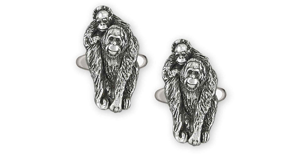 Orangutan Charms Orangutan Cufflinks Sterling Silver Orangutan And Baby Jewelry Orangutan jewelry