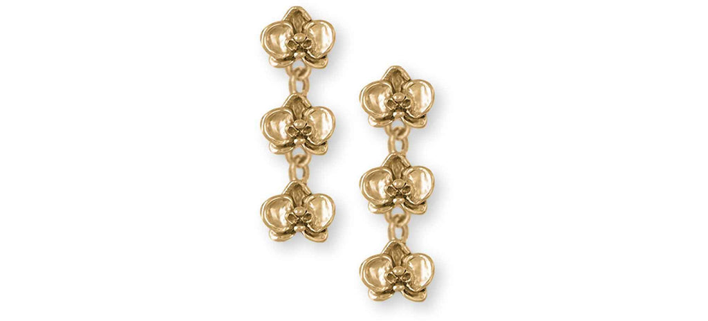 Orchid Charms Orchid Earrings 14k Gold Orchid Jewelry Orchid jewelry