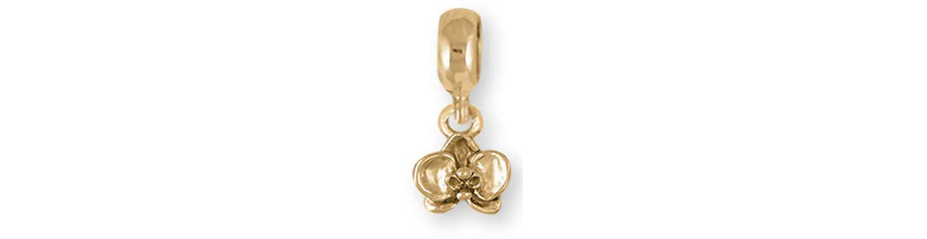 Orchid Charms Orchid Charm Slide 14k Gold Orchid Jewelry Orchid jewelry