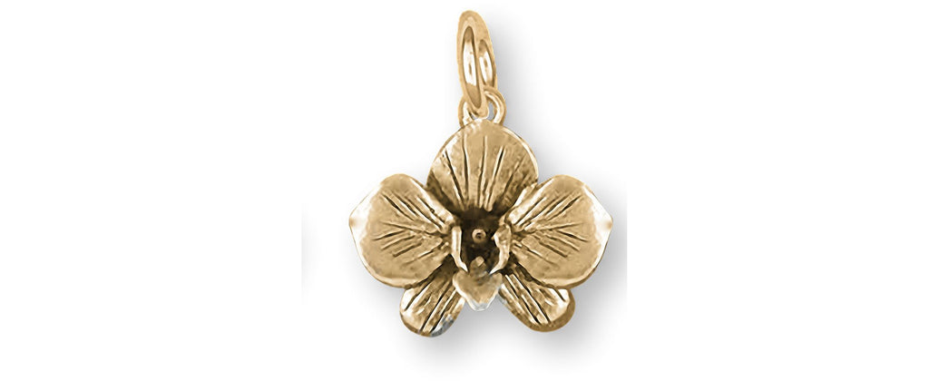 Orchid Charms Orchid Charm 14k Gold Orchid Flower Jewelry Orchid jewelry
