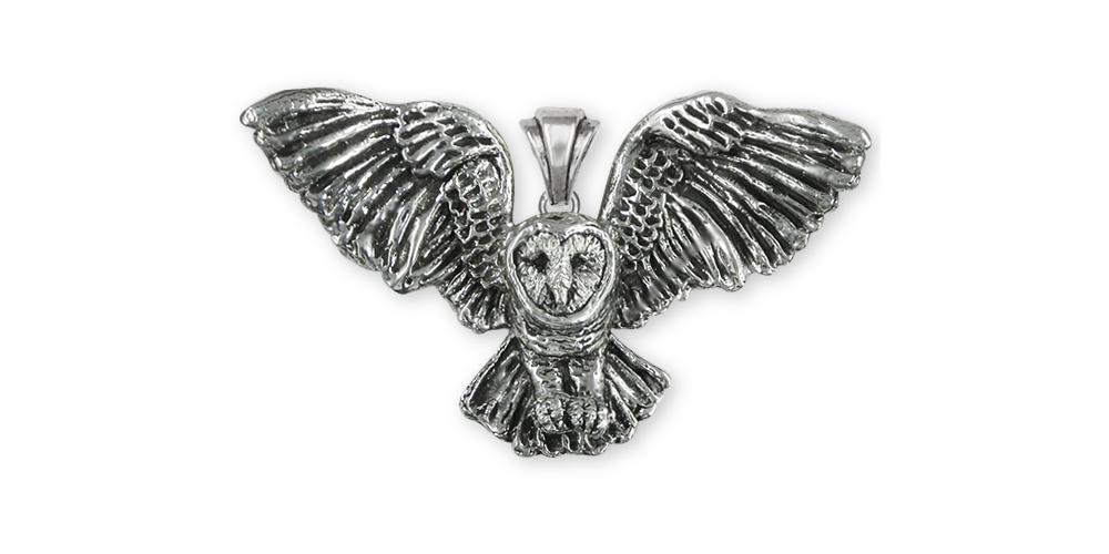 Barn Owl Charms Barn Owl Pendant Sterling Silver Owl Jewelry Barn Owl jewelry