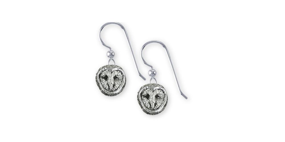 Barn Owl Charms Barn Owl Earrings Sterling Silver Owl Jewelry Barn Owl jewelry