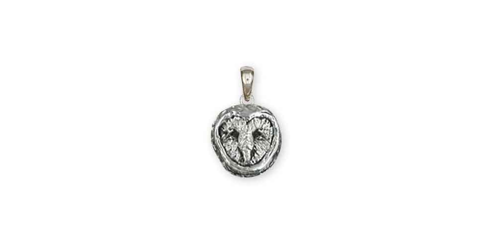 Owl Charm Solid Sterling Silver Barn Owl Pendant - OW1H-P