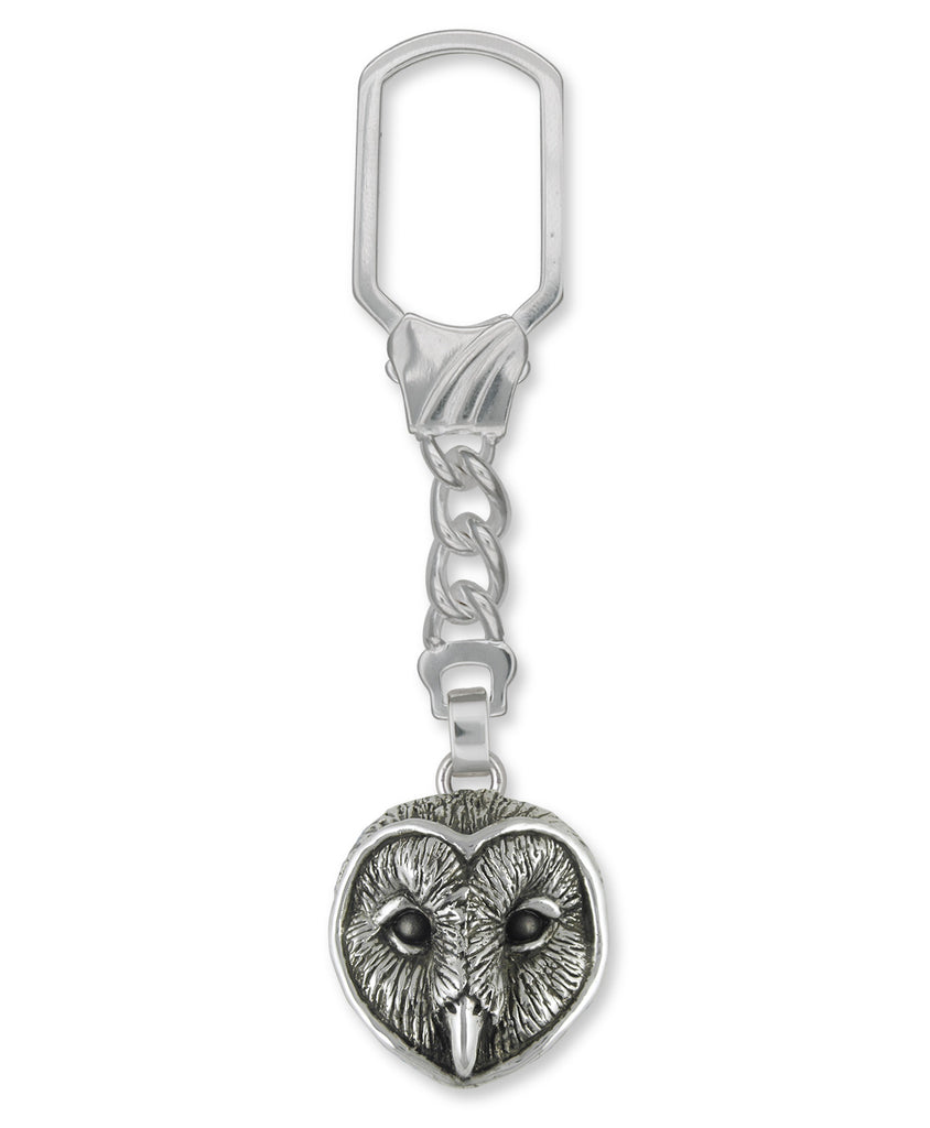 Barn Owl Charms Barn Owl Key Ring Sterling Silver Bird Jewelry Barn Owl jewelry