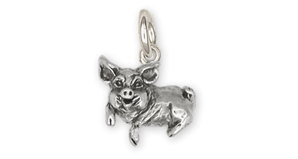 Pig Charms Pig Charm Sterling Silver Pig Jewelry Pig jewelry