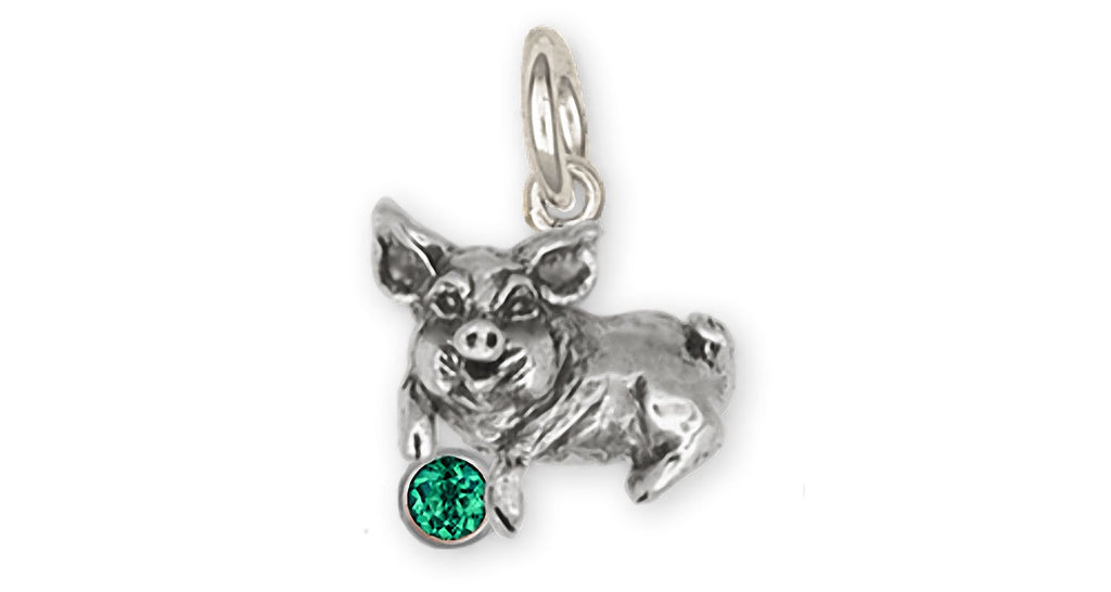 Pig Charms Pig Charm Sterling Silver Pig Jewelry Pig jewelry