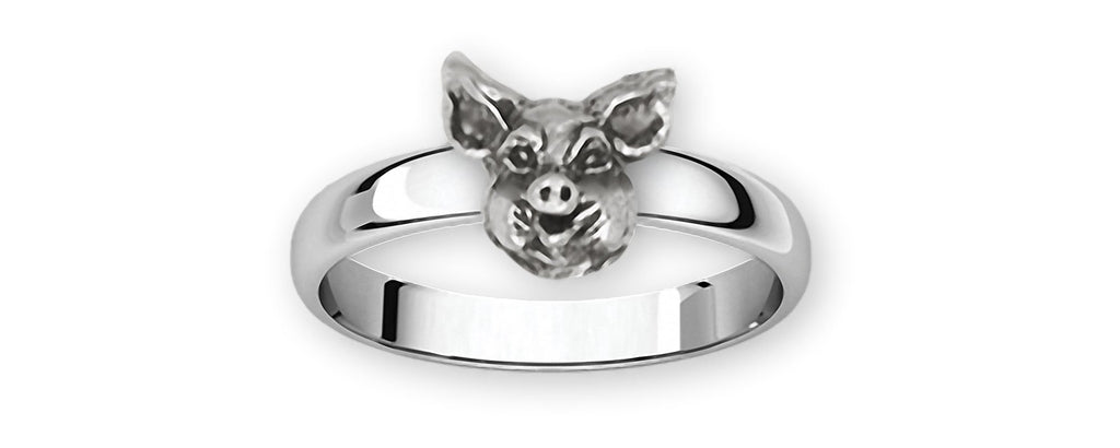 Pig Charms Pig Ring Sterling Silver Pig Jewelry Pig jewelry
