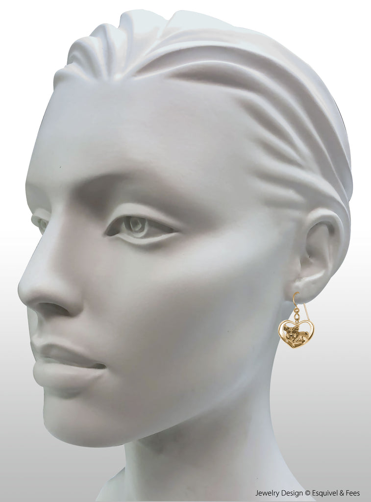 Pig Jewelry 14k Gold Handmade Pig Earrings  P1HT-EG