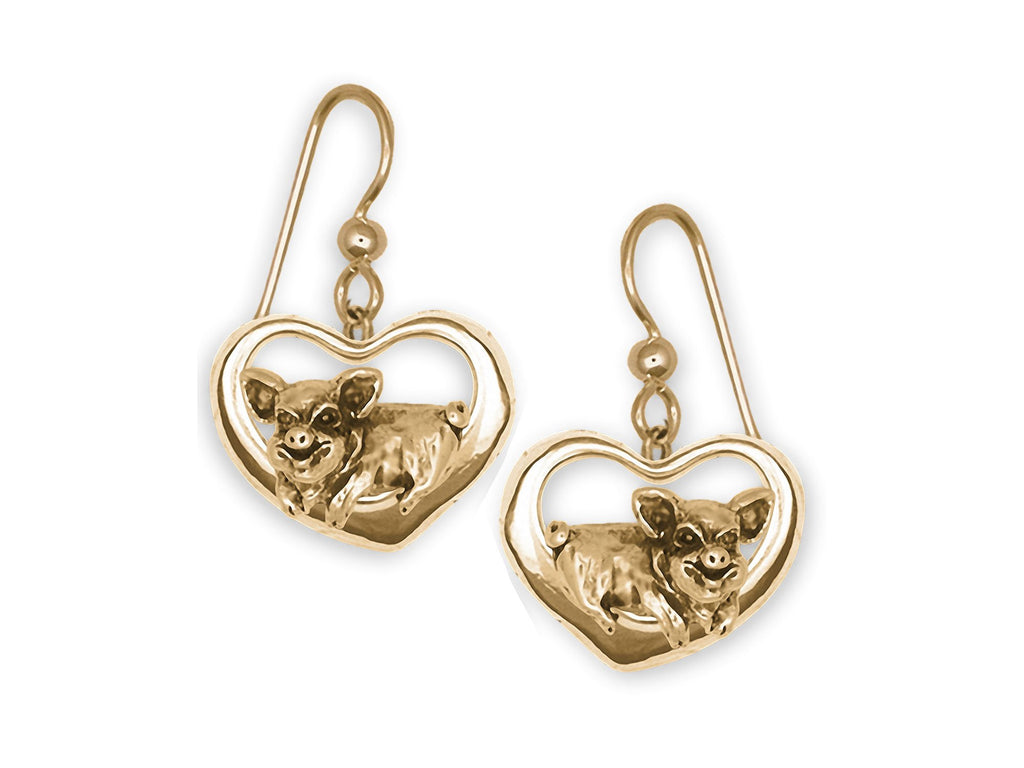 Pig Charms Pig Earrings 14k Gold Pig Jewelry Pig jewelry