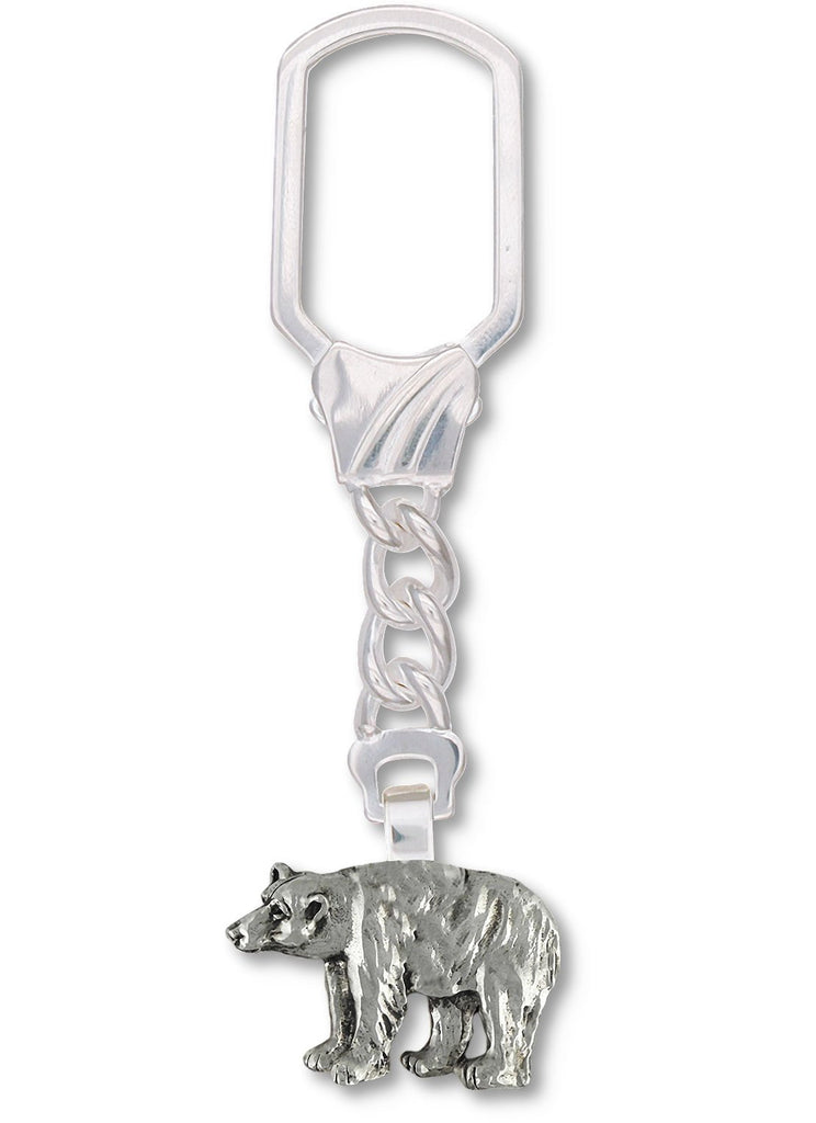 Polar Bear Charms Polar Bear Key Ring Sterling Silver Polar Bear Jewelry Polar Bear jewelry